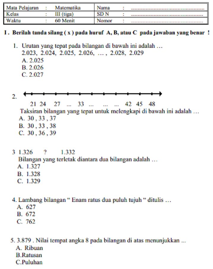 10 Contoh Soal Matematika UAS Kelas 3 Semester 1 Ini Bikin Anak Makin Jago dan Percaya Diri