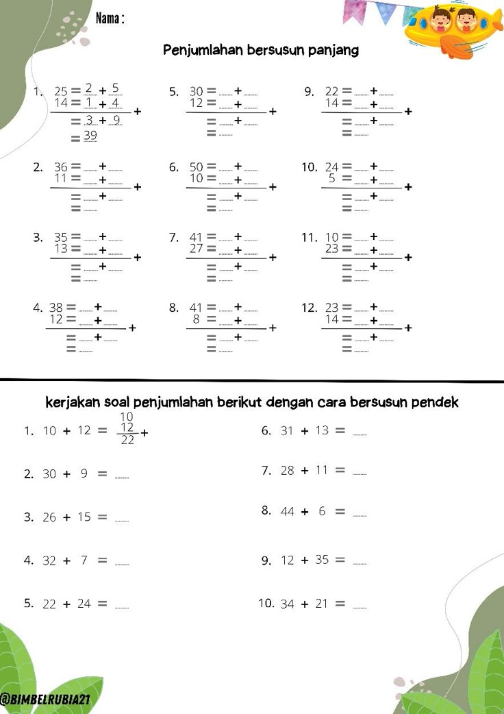 MTK SD kelas 1 semester Matematika kelas satu Belajar Ide membaca