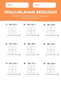 Download PDF Soal Penjumlahan Bersusun untuk Kelas 1 dan 2 SD - Brillie