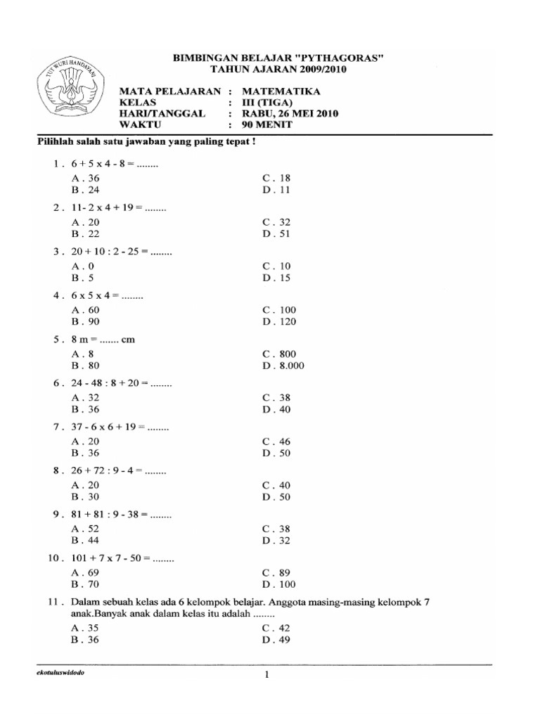 7 Rahasia Menguasai Contoh Soal Math Cambridge Kelas 3 Agar Anak Semakin Mahir Berhitung