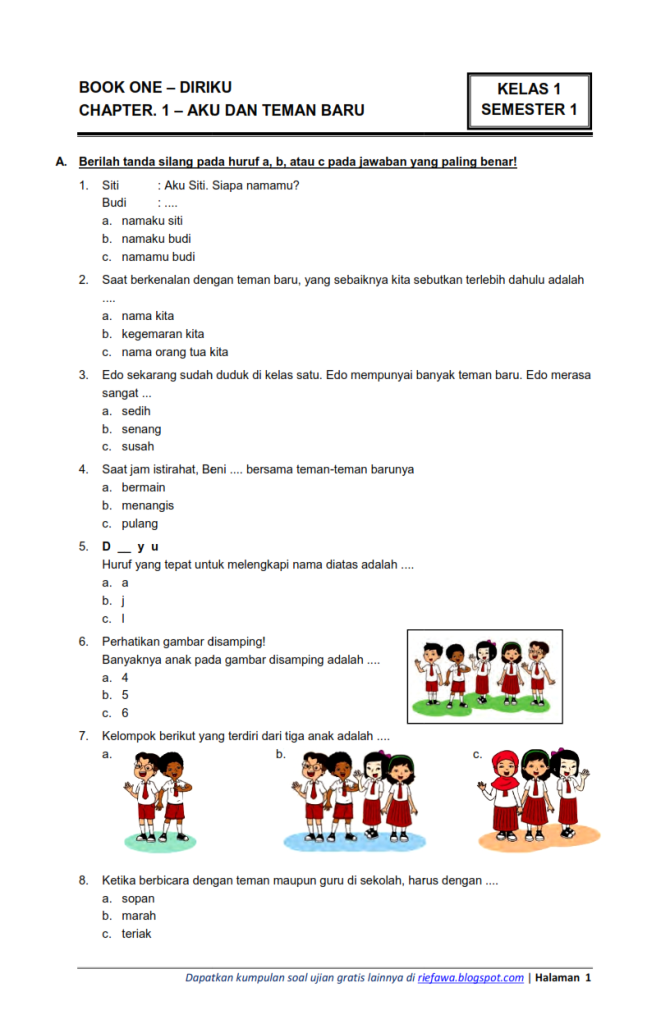 Terbongkar 5 Rahasia Nilai Tinggi Lewat Contoh Soal Tematik Kelas 1 SD Semester 2 Terbaru