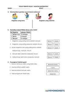 Tematik Kelas 1 Free Interactive Worksheets 2049782