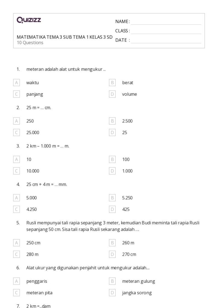 5 Contoh Soal Matematika Tema3 Sub Tema3 Kelas 3 Pb 1 yang Jarang Diketahui
