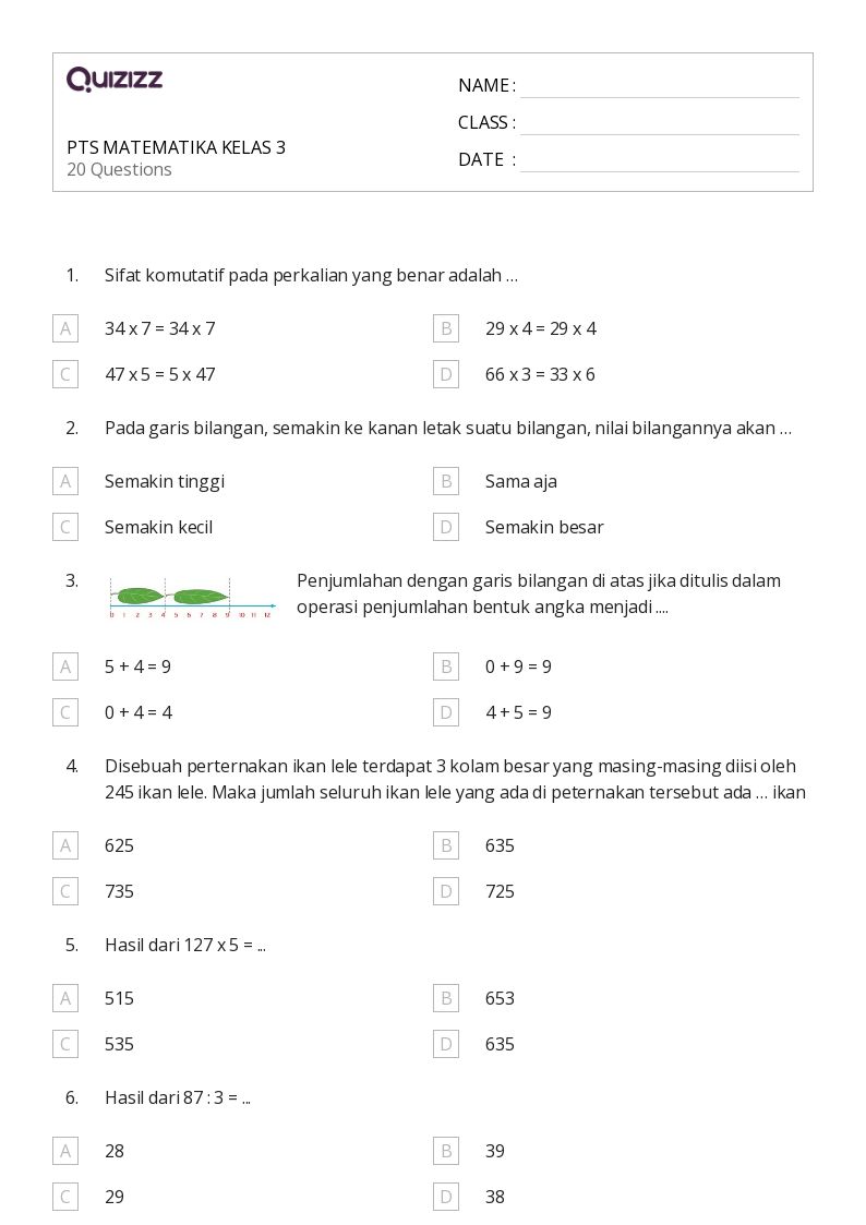 50 lembar kerja Pecahan pada Garis Bilangan untuk Kelas 3 di Quizizz 50 lembar kerja Pecahan pada Garis Bilangan untuk Kelas 3 di Quizizz