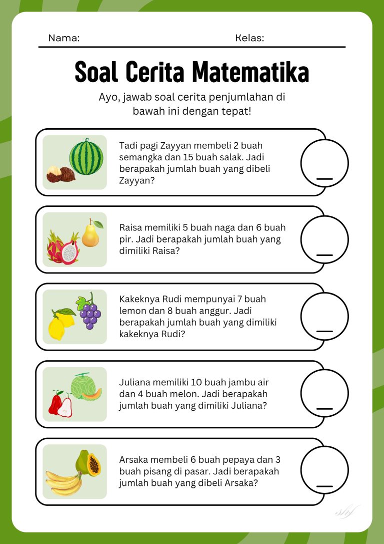 5 Contoh Soal Cerita Matematika Kelas 3 SD Wajib Dikuasai Sebelum STS 2026