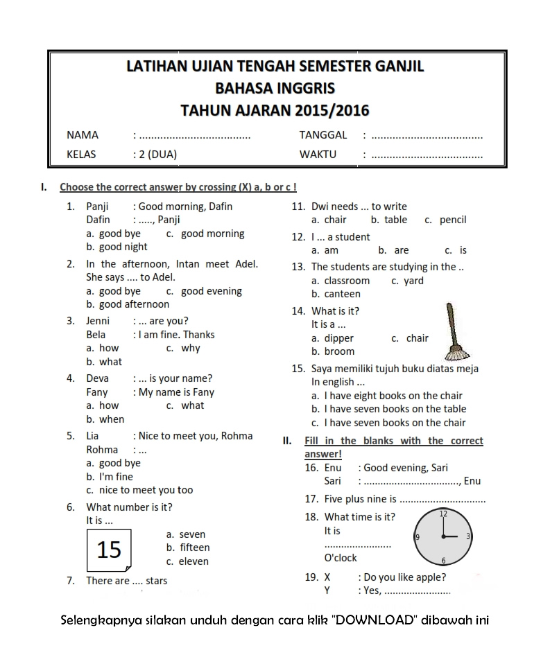 5 Rahasia Mengisi LJUS Soal Ujian Bahasa Inggris Kelas 3 SD Semester 2