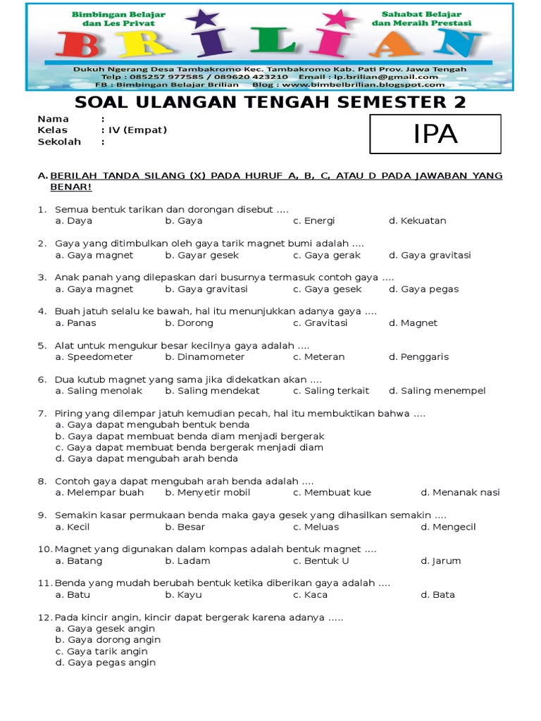 7 Contoh Soal IPA Kelas 4 SD Semester Genap yang Wajib Dikuasai Sebelum Ujian