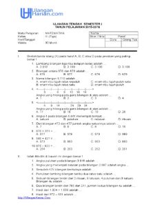 Soal Mtk Kelas 3 Sd Semester 1 Dalchaebi