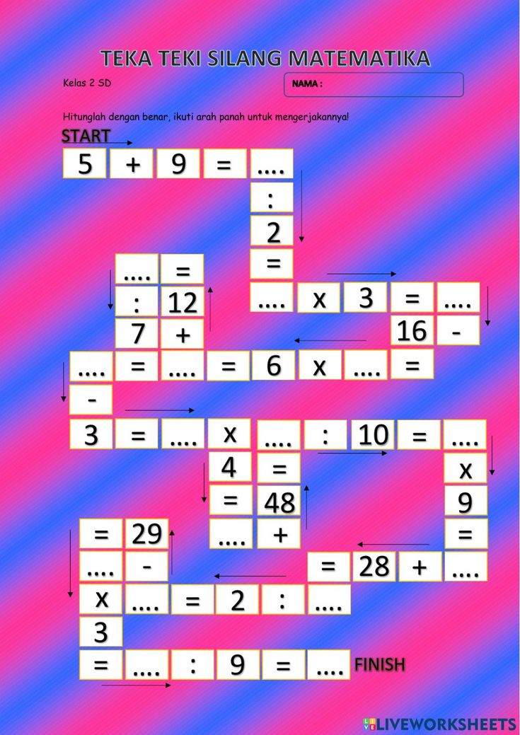 Teka-Teki Silang Matematika Penjumlahan Pengurangan Perkalian Teka-Teki Silang Matematika Penjumlahan Pengurangan Perkalian