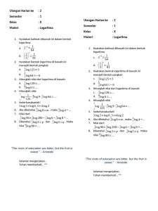 Soal Logaritma Kelas 10 Semester 1 PDF