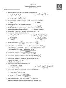Latihan Soal Logaritma Kelas X PDF