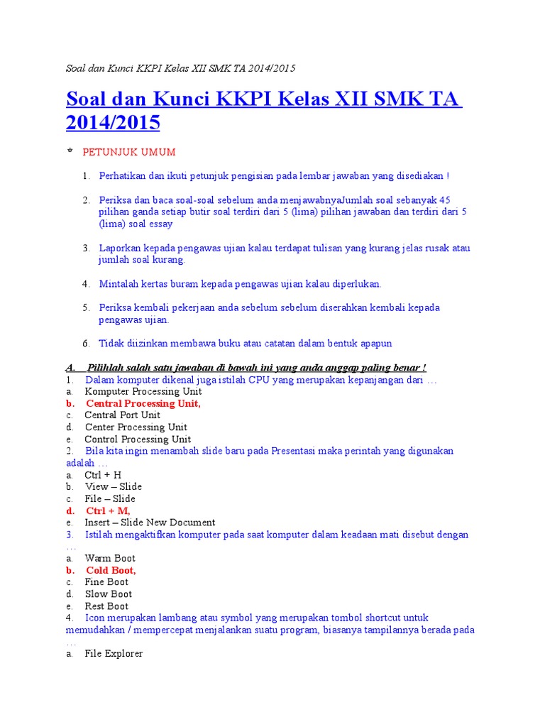 7 Contoh Soal Mapel KKPI Kelas XII SMK Semester 1 yang Wajib Diketahui Sebelum Ujian