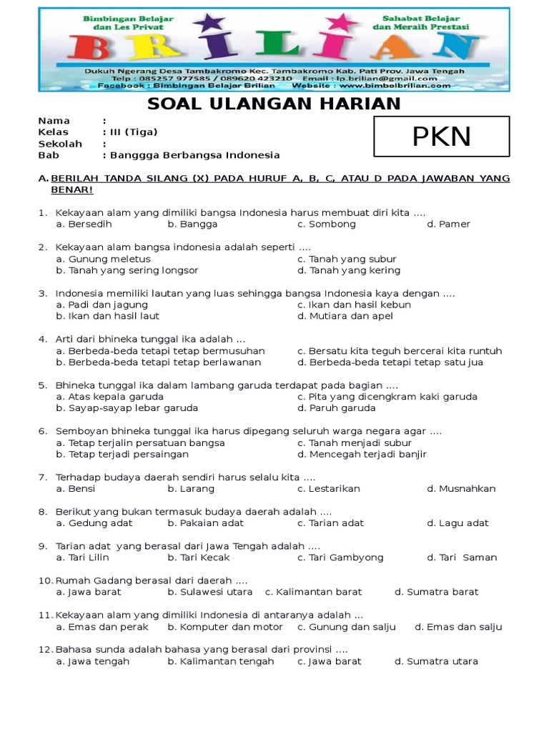 7 Rahasia Latihan Soal Bangga Sebagai Bangsa Indonesia Kelas 3 SD yang Wajib Diketahui