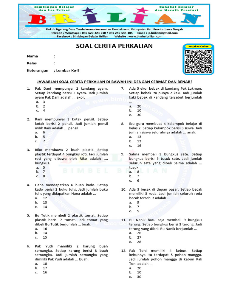7 Rahasia Latihan Soal Cerita Kelas 3 SD Perkalian dan Pembagian dengan Sifat Segitiga