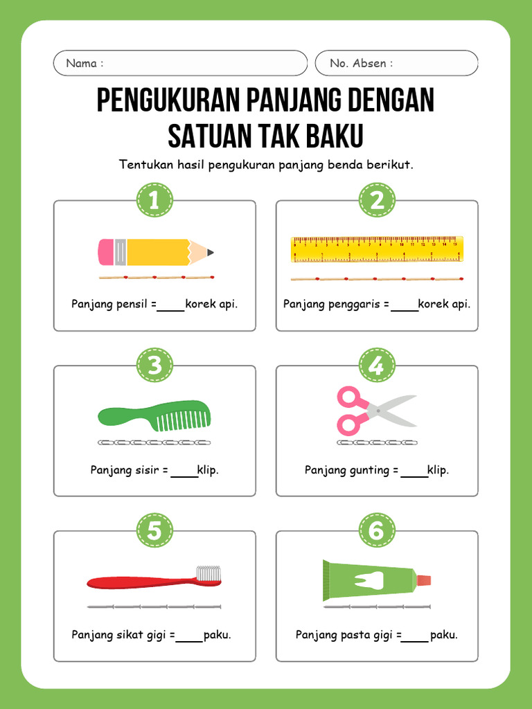 7 contoh soal satuan panjang tidak baku kelas 2 sd yang terbukti bikin anak cepat paham
