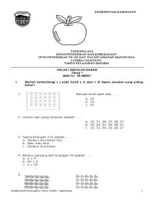 Soal Calistung Kelas 1 Sd 2020 Dalchaebi
