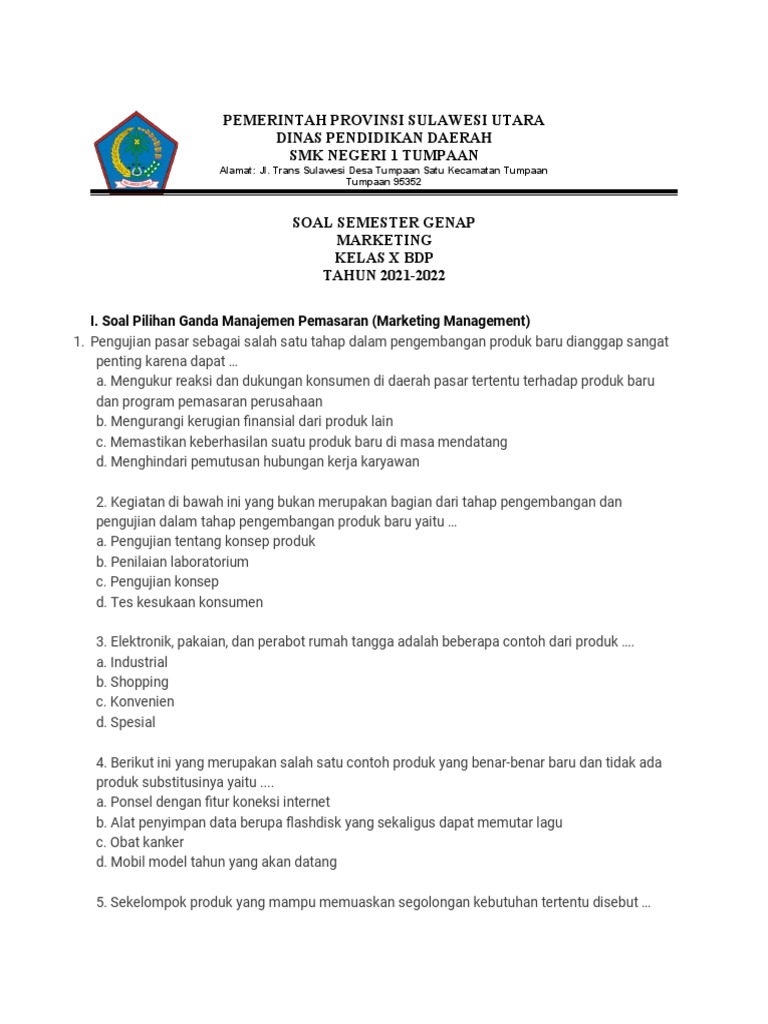 Contoh Soal Marketing Kelas 10 Semester 1 yang Sering Muncul di Ujian, Ternyata Ini Pola Rahasianya