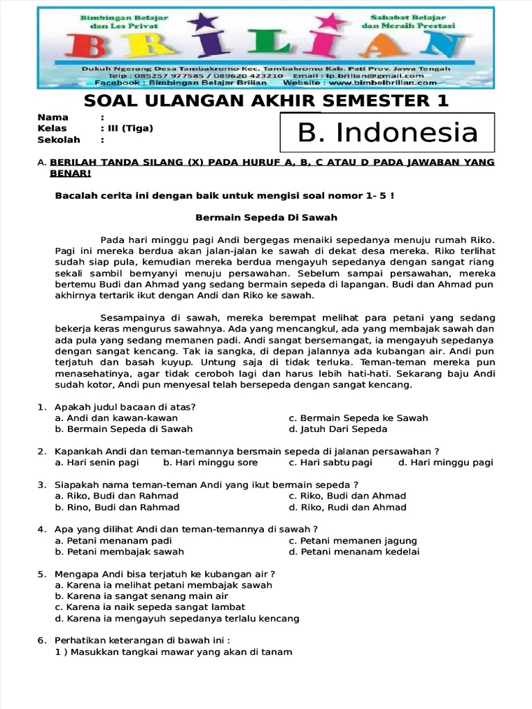 Membedah Soal Bahasa Indonesia Kelas 3 SD Kurikulum 2013 Kunci Sukses Membedah Soal Bahasa Indonesia Kelas 3 SD Kurikulum 2013 Kunci Sukses