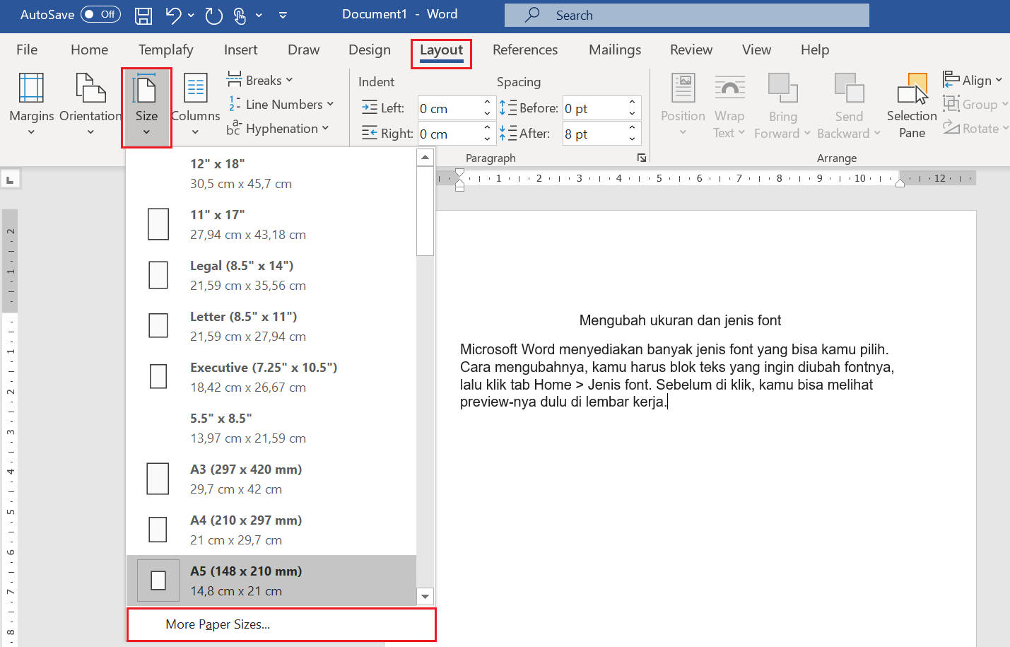 Rahasia cara ubah ukuran kertam mm menjdi cm di ms word dalam 5 langkah mudah