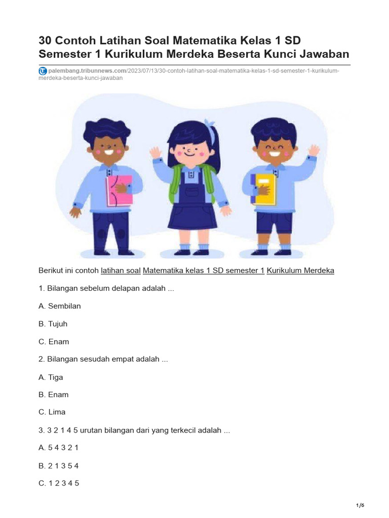 Terbukti! 7 Contoh Soal Lomba Matematika Kelas 1 SD yang Wajib Dikuasai Sebelum 2026
