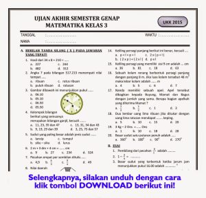 contoh soal dan jawaban matematika kelas 3 ukk semester 2