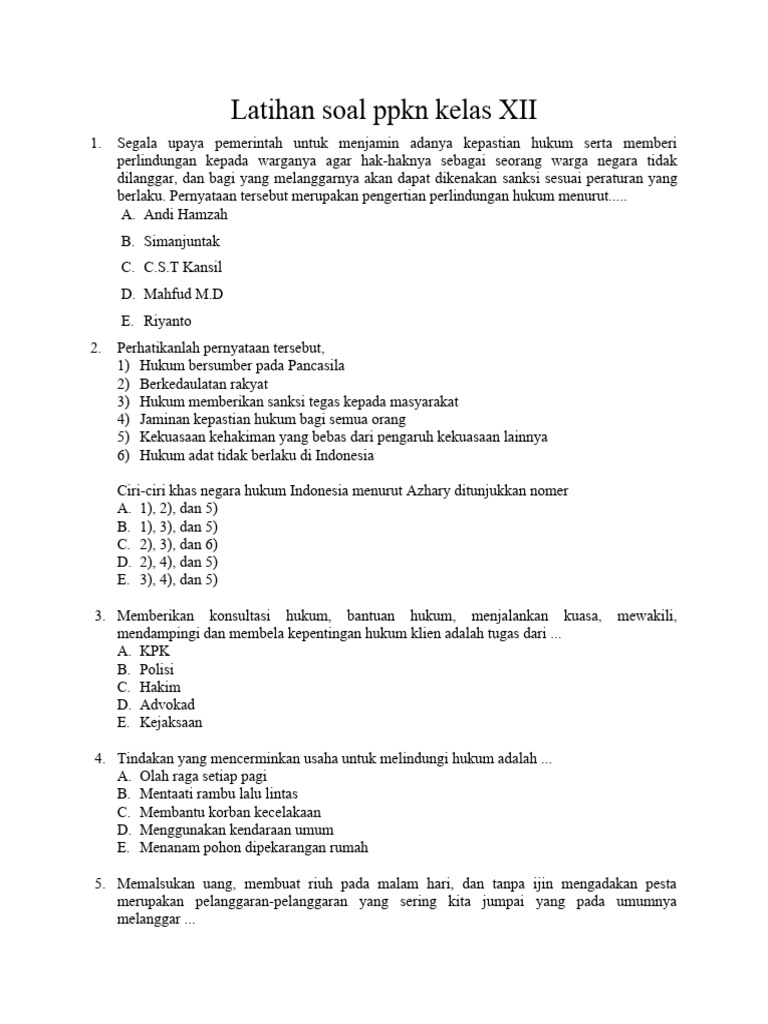 Rahasia Lulus Ujian dengan Contoh Soal PKN Kelas 12 Semester 2 yang Wajib Kamu Tahu
