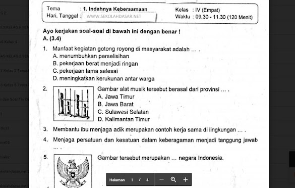 Rahasia Nilai Sempurna dengan Latihan Soal UTS Tema 1 Kelas 4 Indahnya Kebersamaan Rahasia Nilai Sempurna dengan Latihan Soal UTS Tema 1 Kelas 4 Indahnya Kebersamaan