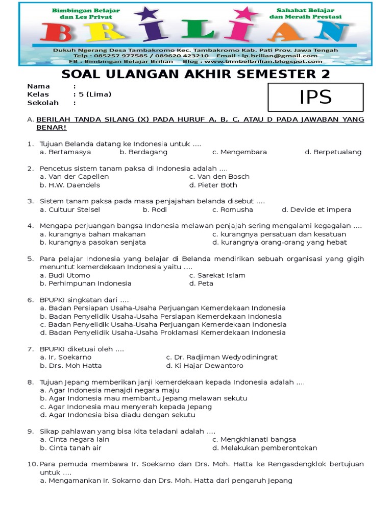 Rahasia Skor Sempurna Soal IPS Kelas 5 Semester 2 dan Kunci Jawaban Terbaru Rahasia Skor Sempurna Soal IPS Kelas 5 Semester 2 dan Kunci Jawaban Terbaru