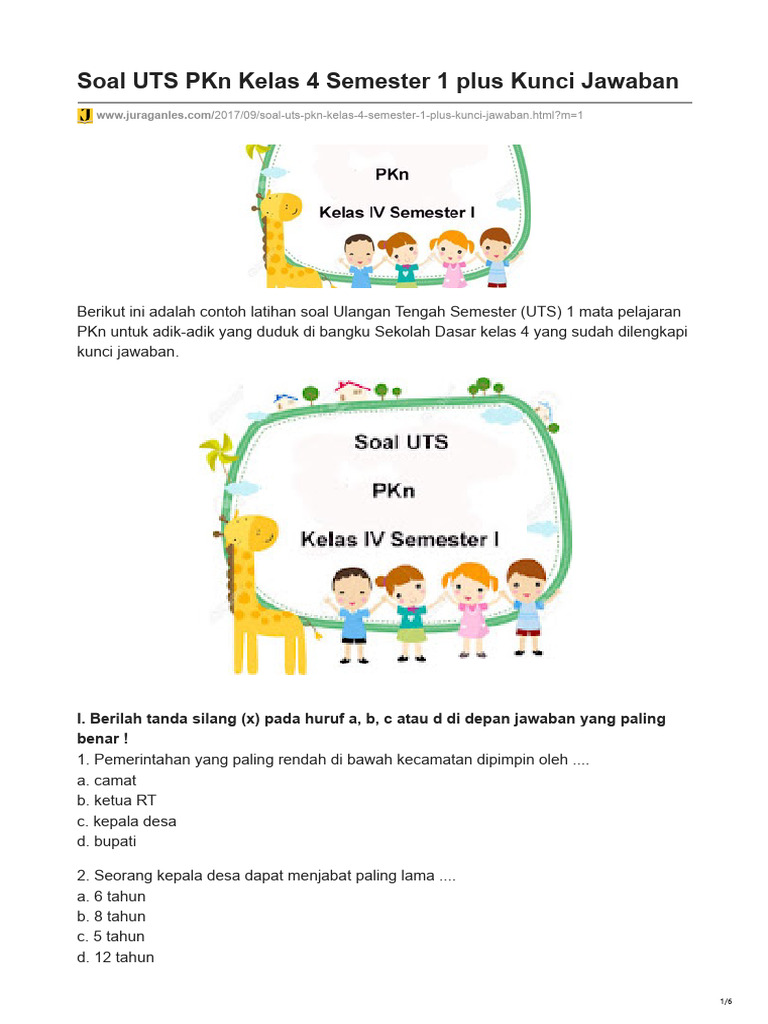 Rahasia Skor Tinggi Latihan Soal UTS PKN Kelas 4 Semester 1 Agar Nilai Sempurna Rahasia Skor Tinggi Latihan Soal UTS PKN Kelas 4 Semester 1 Agar Nilai Sempurna